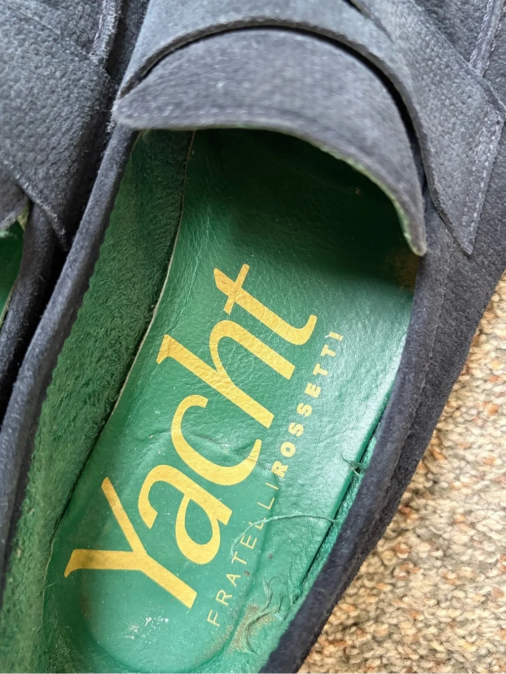 MSRP $400+ Fratelli Rossetti Navy Suede Penny Loafers (fits Men’s US 12) *Read